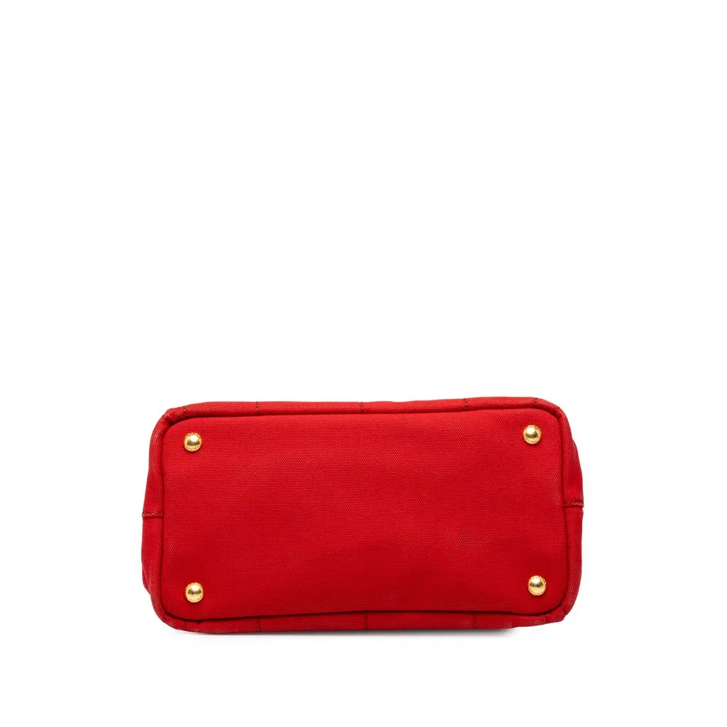 Prada Small Canvas Canapa Logo Tote Red Canvas Very good - Inside View