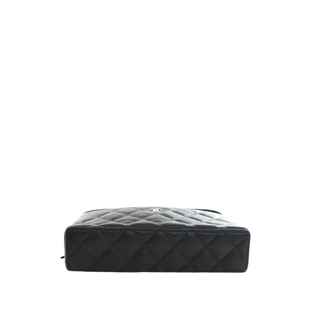 Chanel Mini CC Quilted Caviar Slim Vanity Case with Chain Black Leather Very good - Inside View
