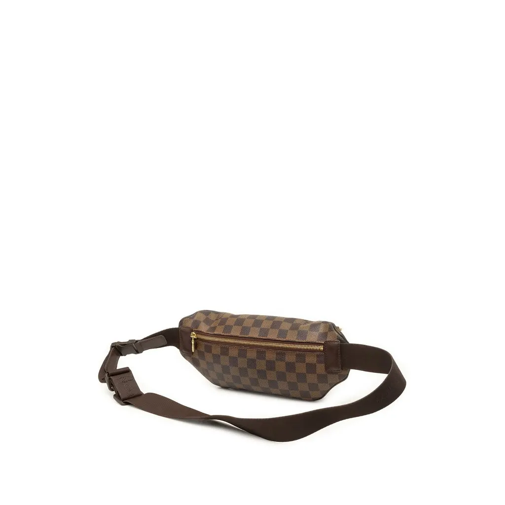 Louis Vuitton Damier Ebene Melville Bum Bag Brown Canvas Good - Back View