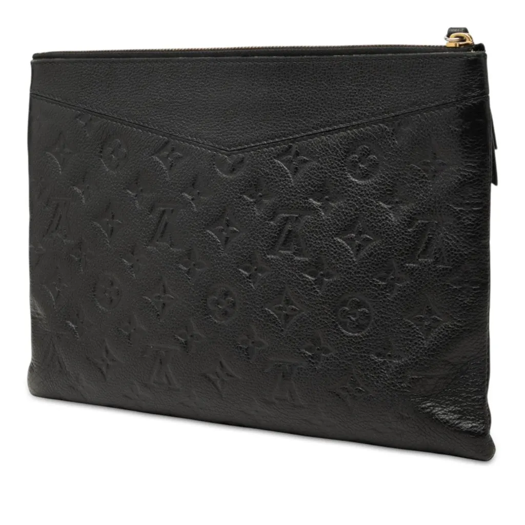 Louis Vuitton Monogram Empreinte Daily Pouch Black Leather Good - Back View