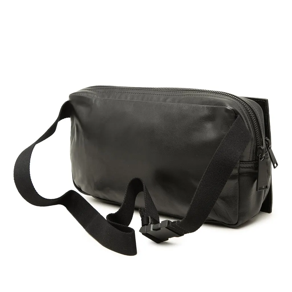 Bottega Veneta Intrecciato Trimmed Nappa Belt Bag Black Leather Very good - Back View