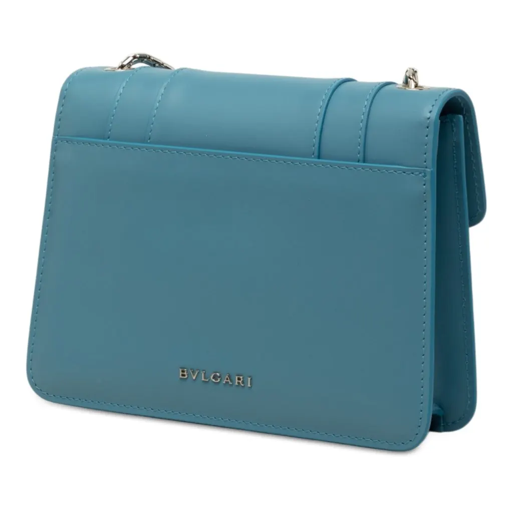 Bvlgari Leather Serpenti Forever Crossbody Blue Leather Very good - Back View