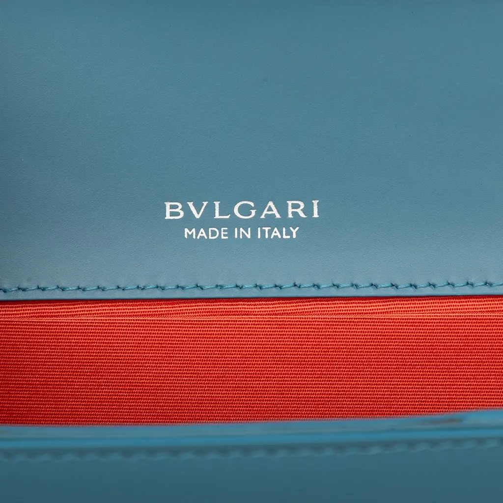 Bvlgari Leather Serpenti Forever Crossbody Blue Leather Very good - Box View