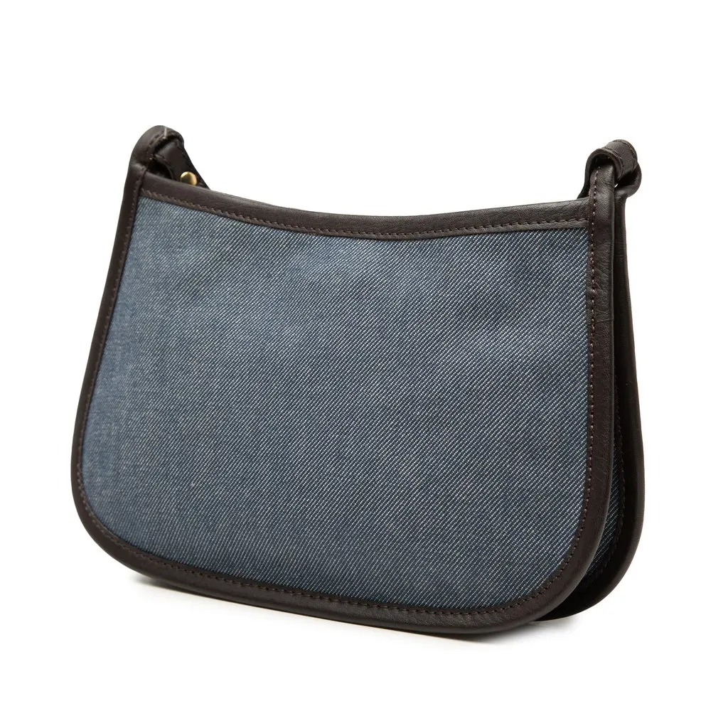 Fendi Denim Pochette Crossbody Blue Very good - Back View