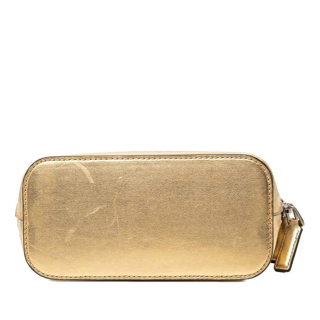 Gucci Mini Calfskin Guccy Sega Crossbody Gold Leather Good - Inside View