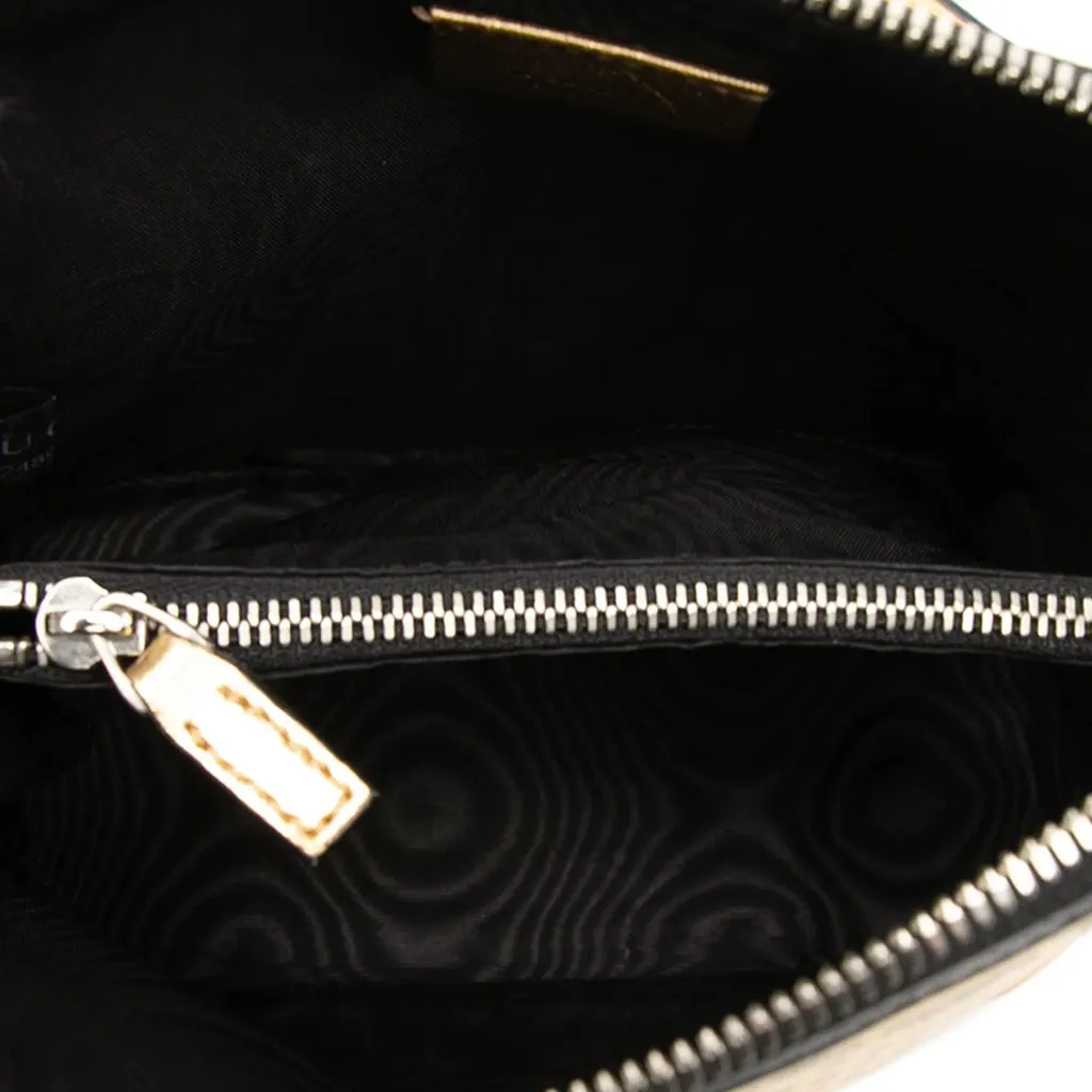 Gucci Mini Calfskin Guccy Sega Crossbody Gold Leather Good - Model View