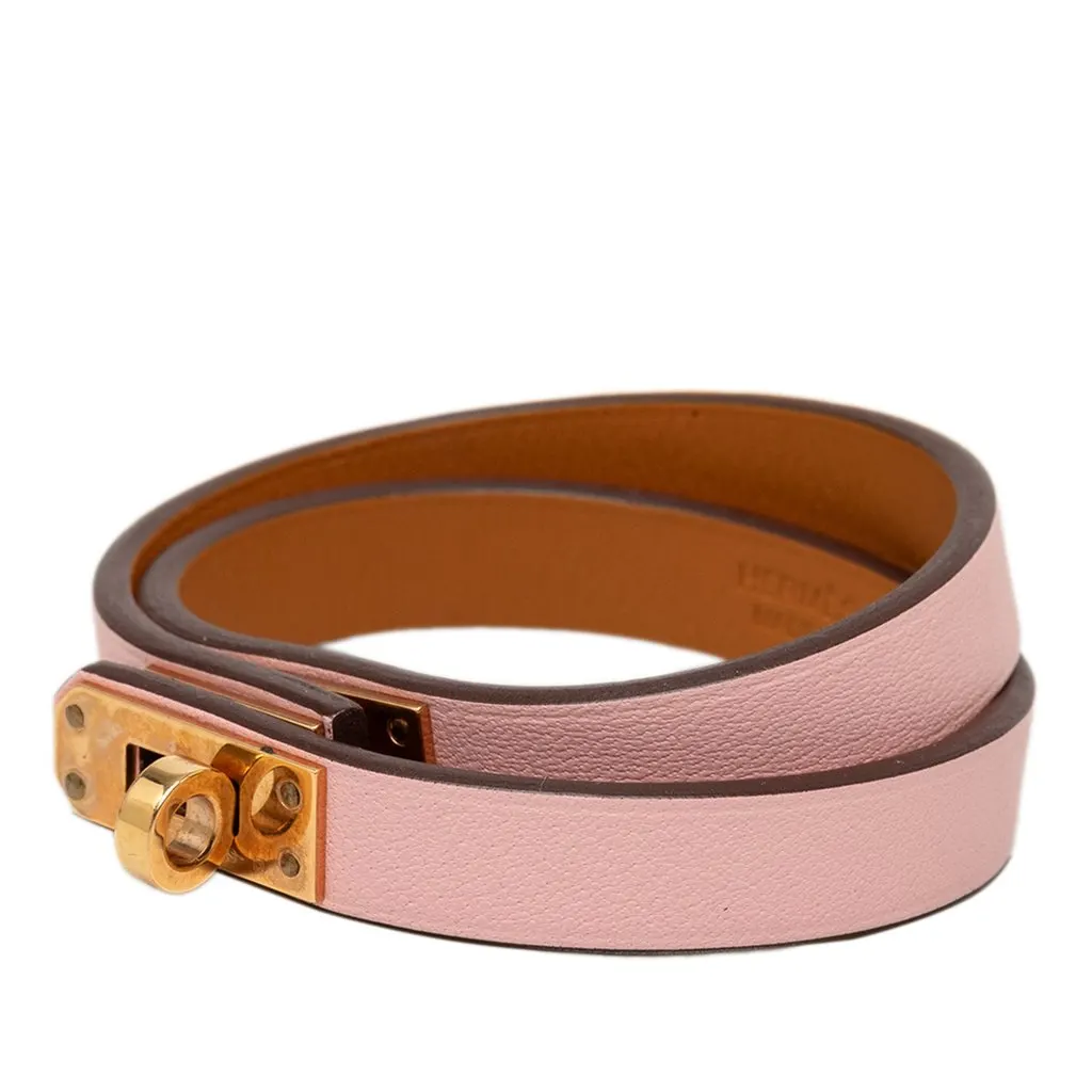 Hermès Swift Kelly Double Tour Bracelet Pink Leather Very good - Back View