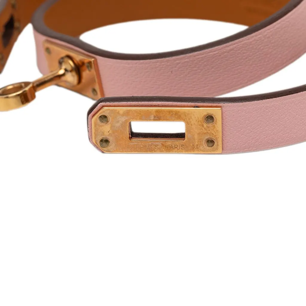 Hermès Swift Kelly Double Tour Bracelet Pink Leather Very good - Model View