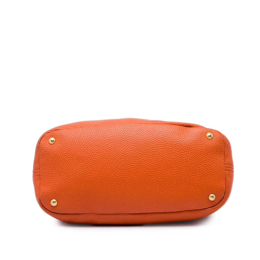Prada Vitello Daino Hobo Orange Leather Good - Inside View