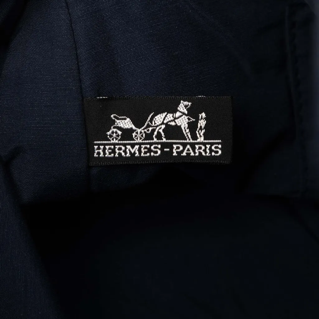 Hermès Toile Bolide Trousse De Voyage Pouch GM Blue Cotton Very good - Box View