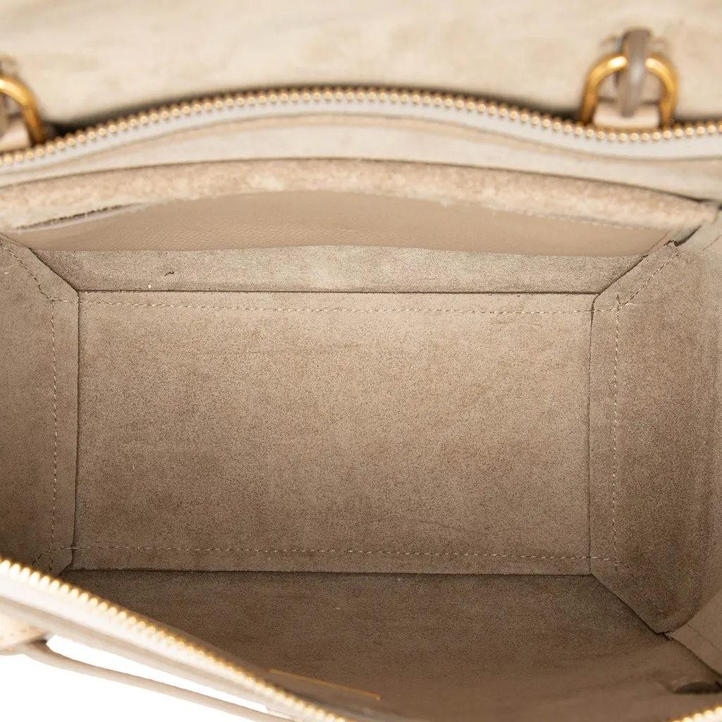 Celine Micro Grained Calfskin Belt Bag Beige Leather Very good - Model View