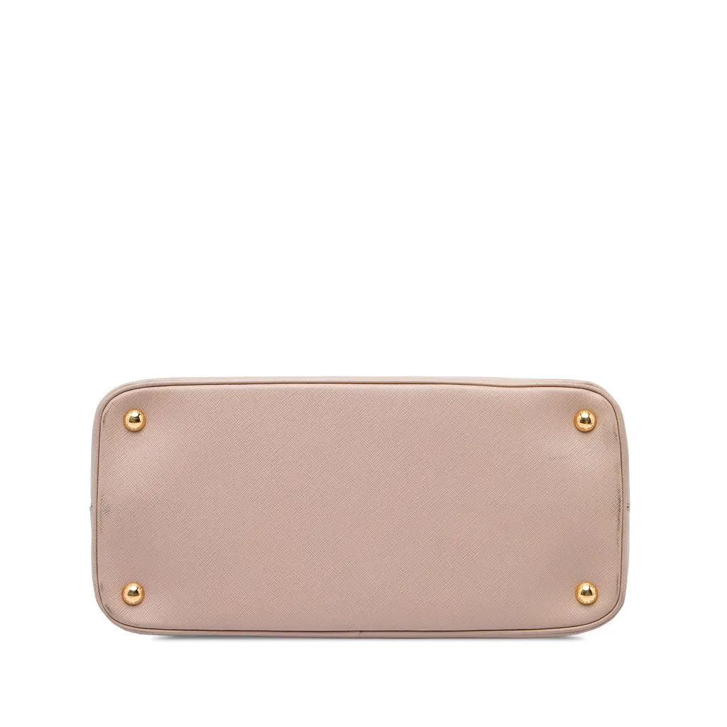 Prada Large Saffiano Lux Open Promenade Satchel Pink Leather Good - Inside View