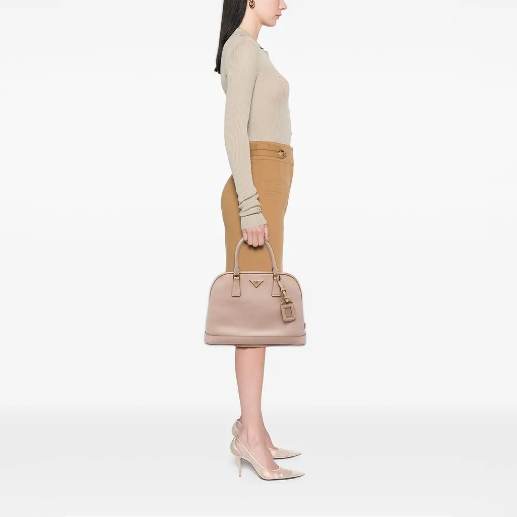 Prada Large Saffiano Lux Open Promenade Satchel Pink Leather Good - Box View