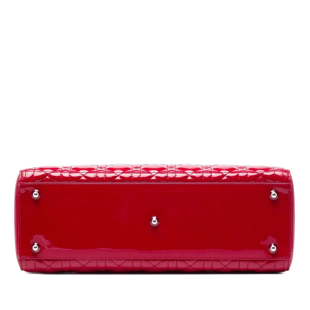 Dior Large Patent Cannage Lady Dior Red Leather Very good - Inside View