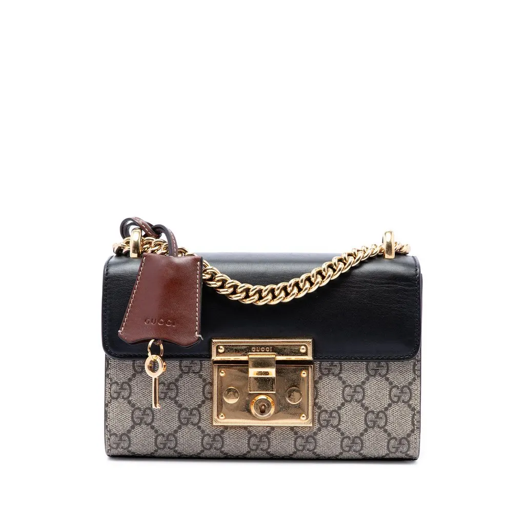 Gucci Small GG Supreme Padlock Crossbody Beige Very good - Front View