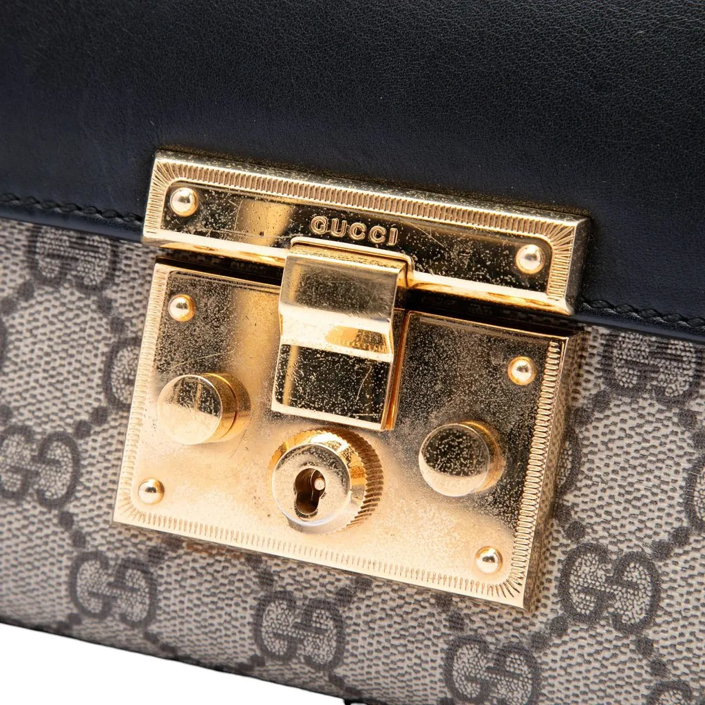 Gucci Small GG Supreme Padlock Crossbody Beige Very good - Box View