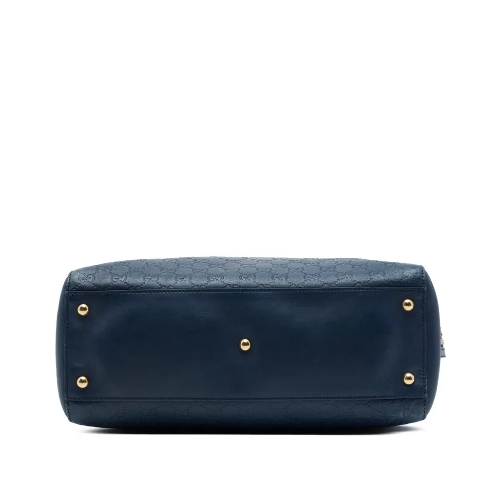 Gucci Medium Guccissima Soft Signature Tote Blue Leather Very good - Inside View