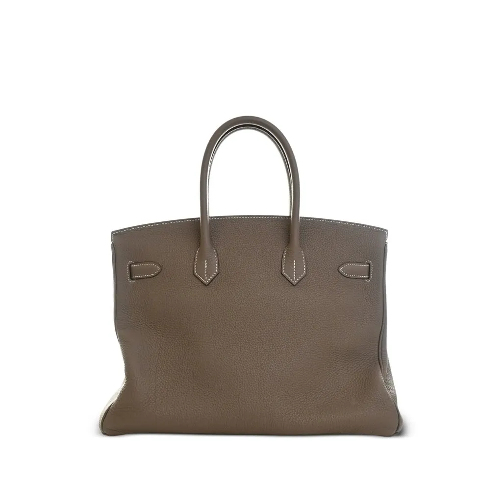 Hermès Clemence Birkin Retourne 35 Brown Leather Very good - Back View