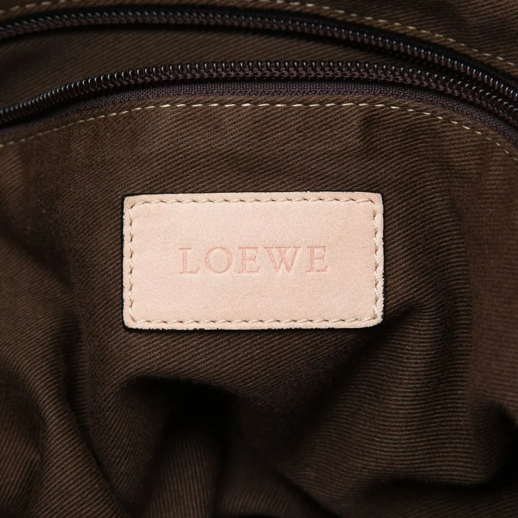 LOEWE Canvas Anagram Shoulder Bag Brown Very good - Box View