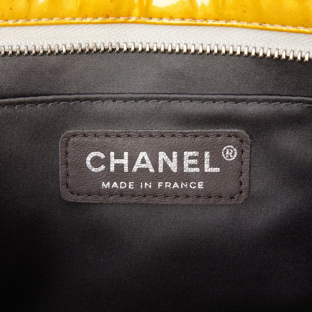 Chanel Quilted Patent Embossed Lucky Symbols Pochette Yellow Leather Very good - Box View
