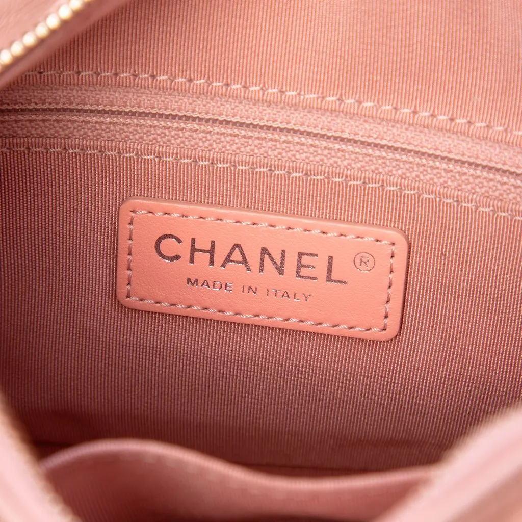 Chanel Small Chevron Aged Calfskin Gabrielle Hobo Pink Leather Very good - Box View