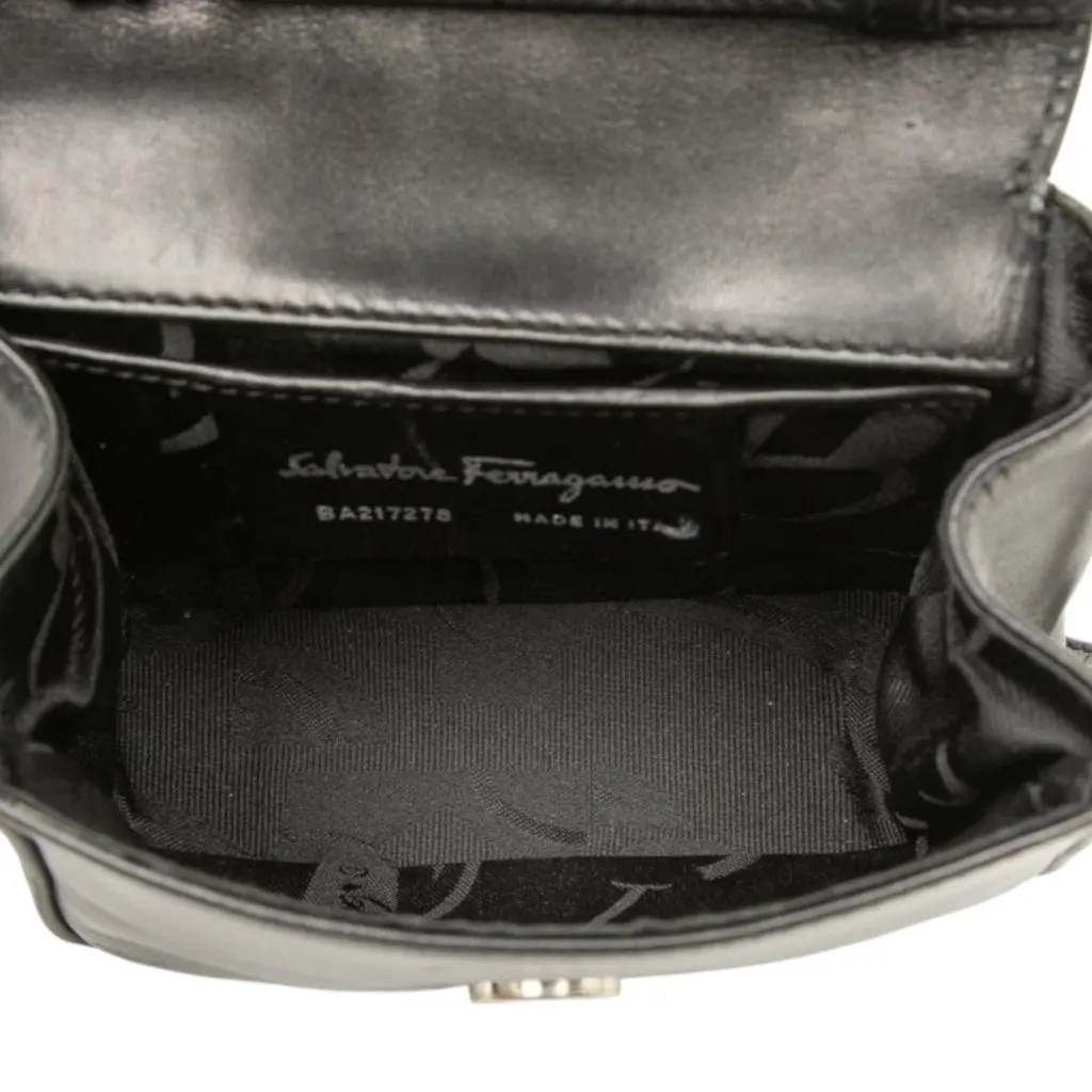Salvatore Ferragamo Mini Leather Vara Crossbody Black Leather Very good - Model View