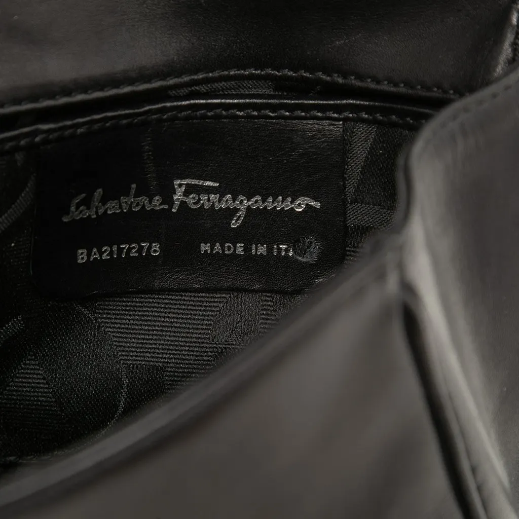 Salvatore Ferragamo Mini Leather Vara Crossbody Black Leather Very good - Box View