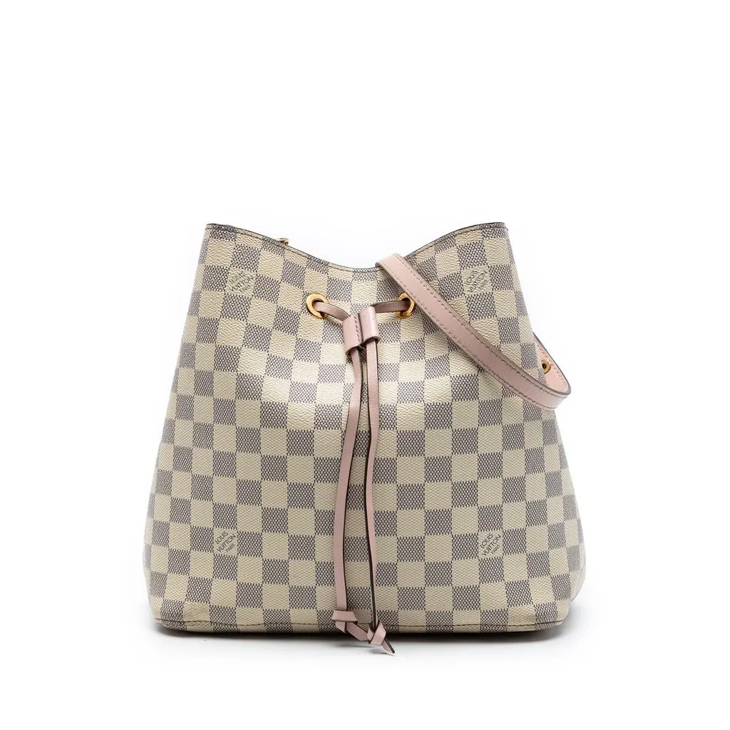Louis Vuitton Damier Azur Neonoe MM White Canvas Good - Front View