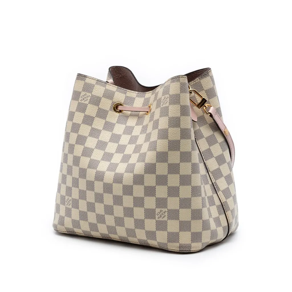 Louis Vuitton Damier Azur Neonoe MM White Canvas Good - Back View
