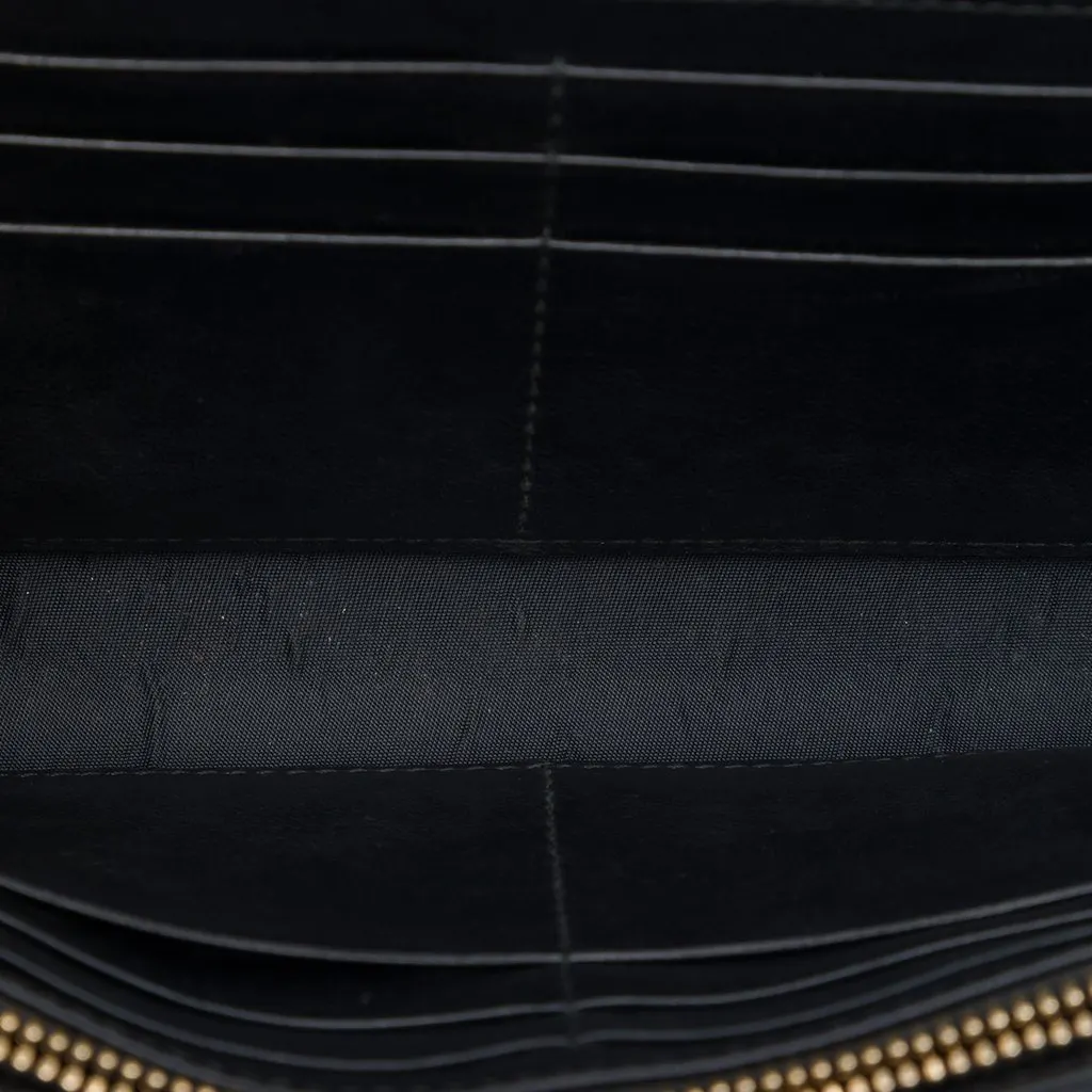 Dior Patent and Lambskin Cannage Lady Dior Wallet On Chain Black Leather Very good - Model View