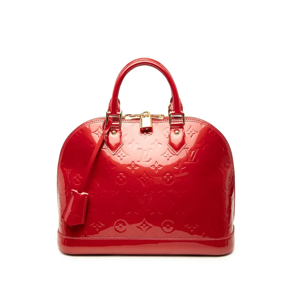 Louis Vuitton Monogram Vernis Alma PM Red Leather Very good - Front View