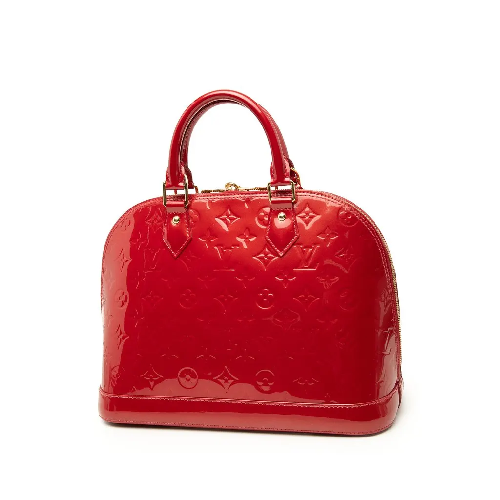 Louis Vuitton Monogram Vernis Alma PM Red Leather Very good - Back View