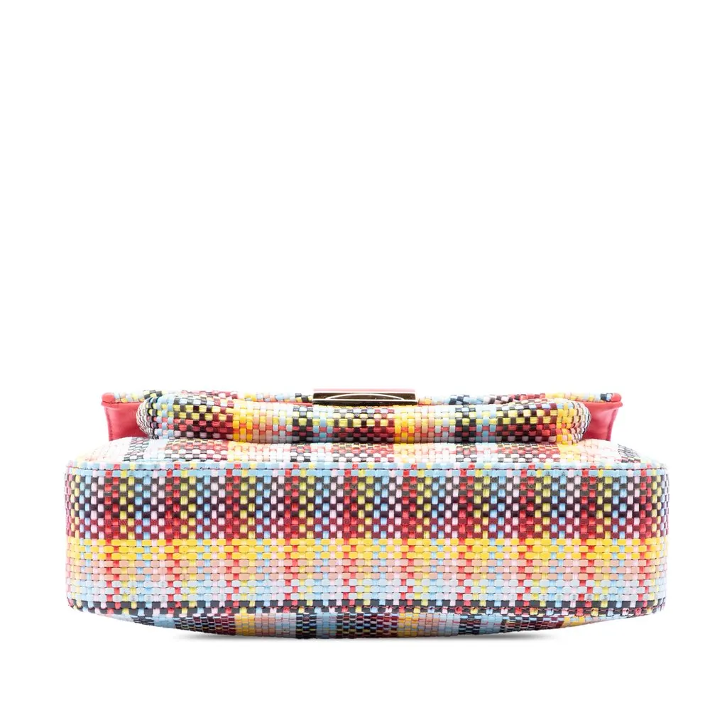 Fendi Multicolor Woven Nappa Be Baguette Crossbody Pink Leather Very good - Inside View