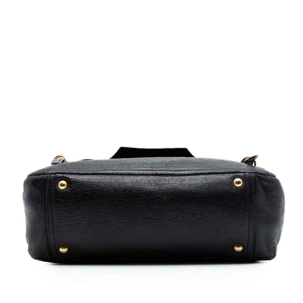 Miu Miu Cervo Deerskin Buckles East West Satchel Black Leather Very good - Inside View
