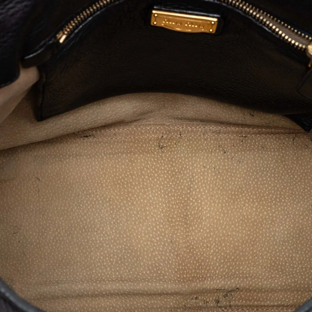 Miu Miu Cervo Deerskin Buckles East West Satchel Black Leather Very good - Model View