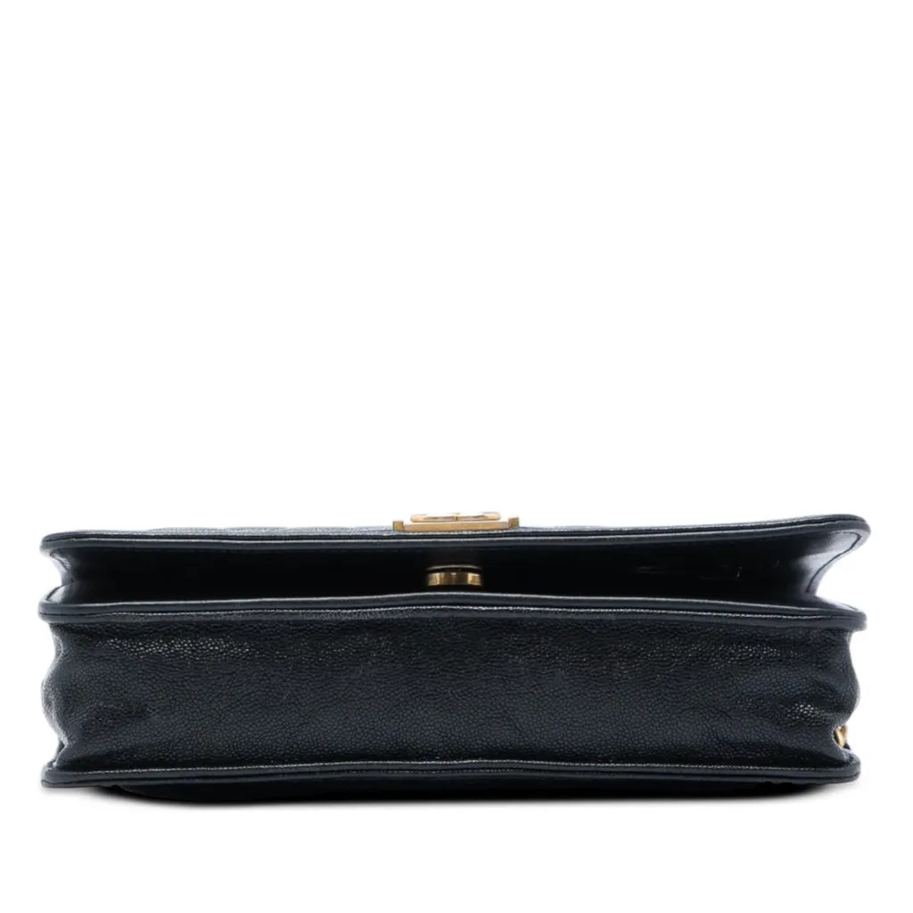 Chanel Quilted Caviar Boy Wallet on Chain Black Leather Very good - Inside View