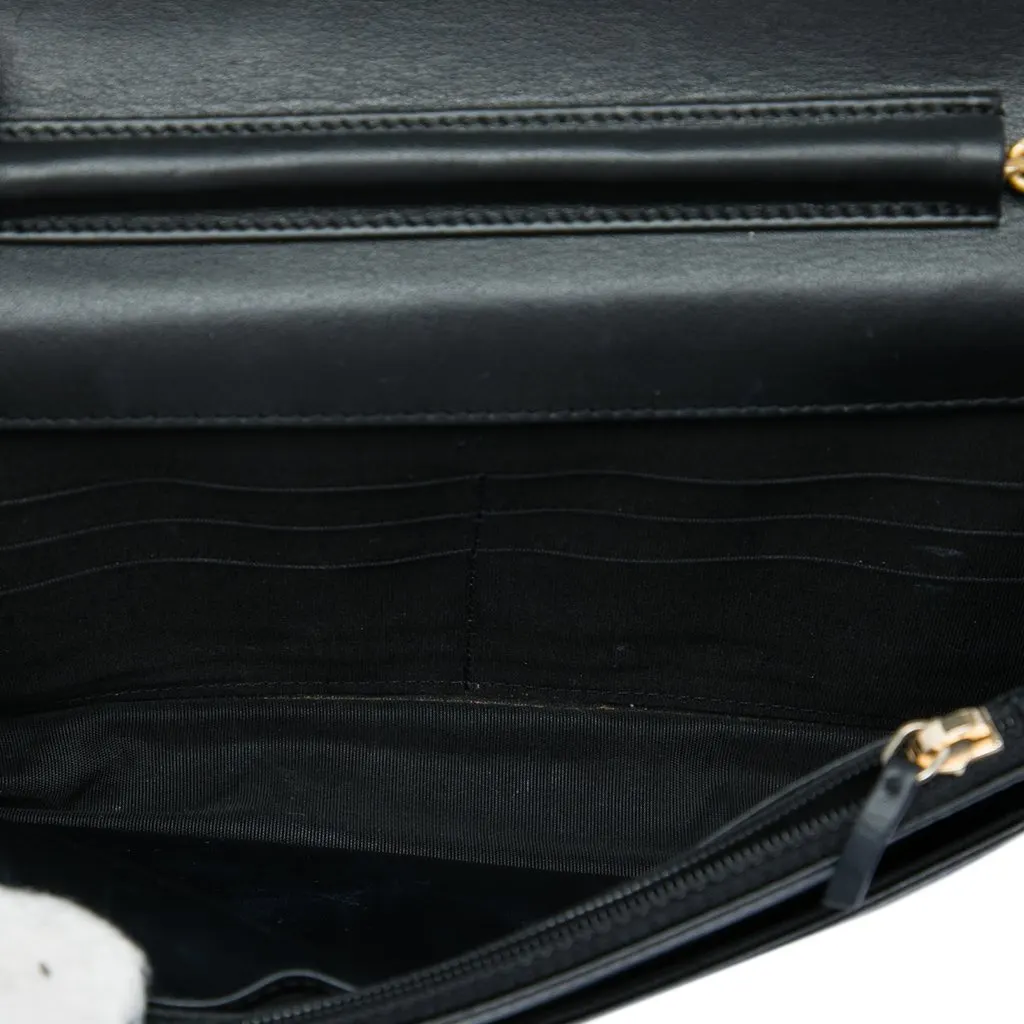 Chanel Quilted Caviar Boy Wallet on Chain Black Leather Very good - Model View