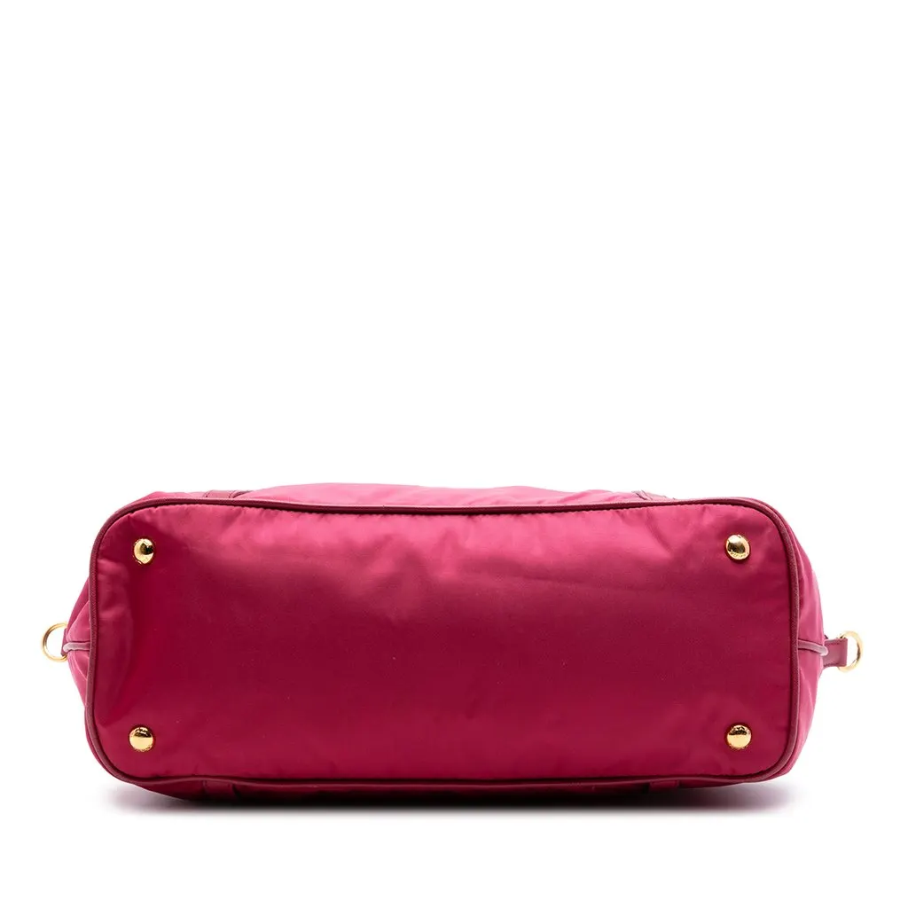 Prada Saffiano Trimmed Tessuto Satchel Pink Very good - Inside View