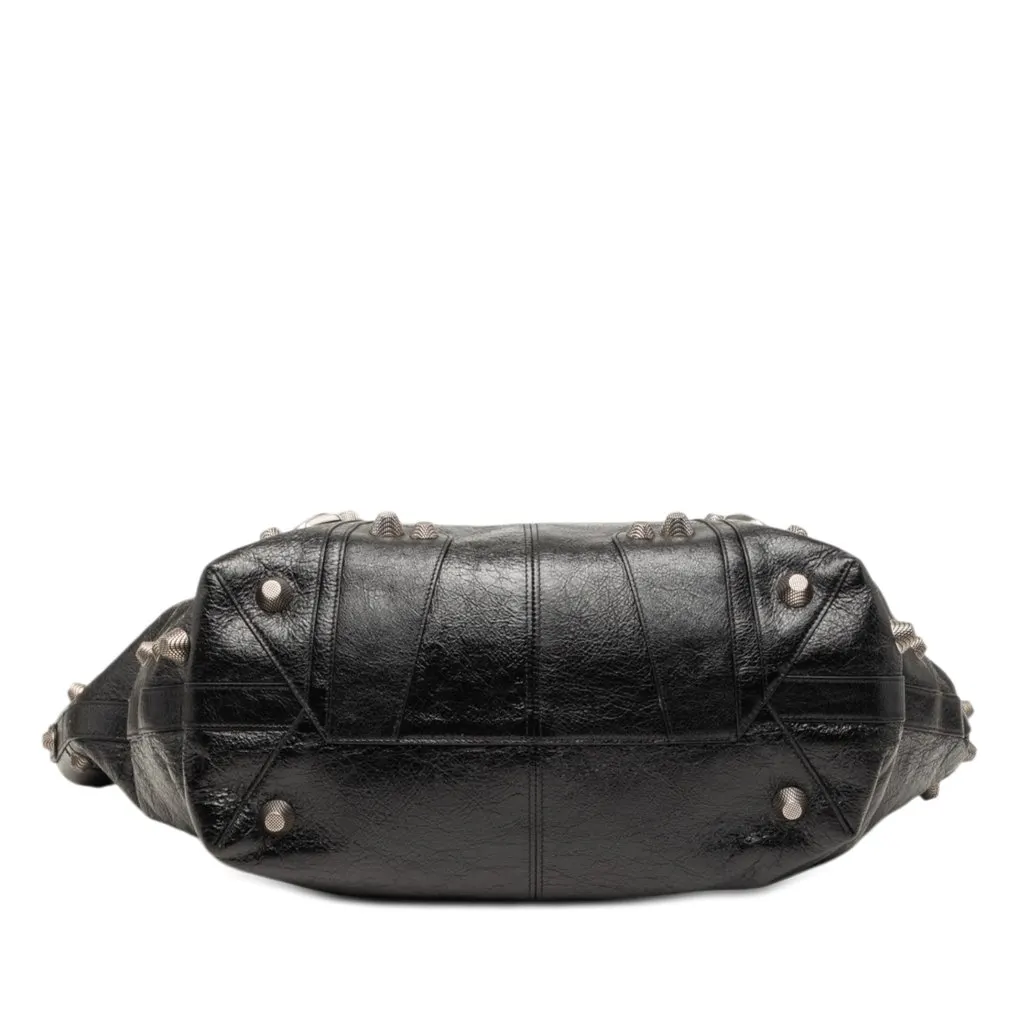 Balenciaga Medium Arena Lambskin Le Cagole Carry All Tote Black Leather Good - Inside View