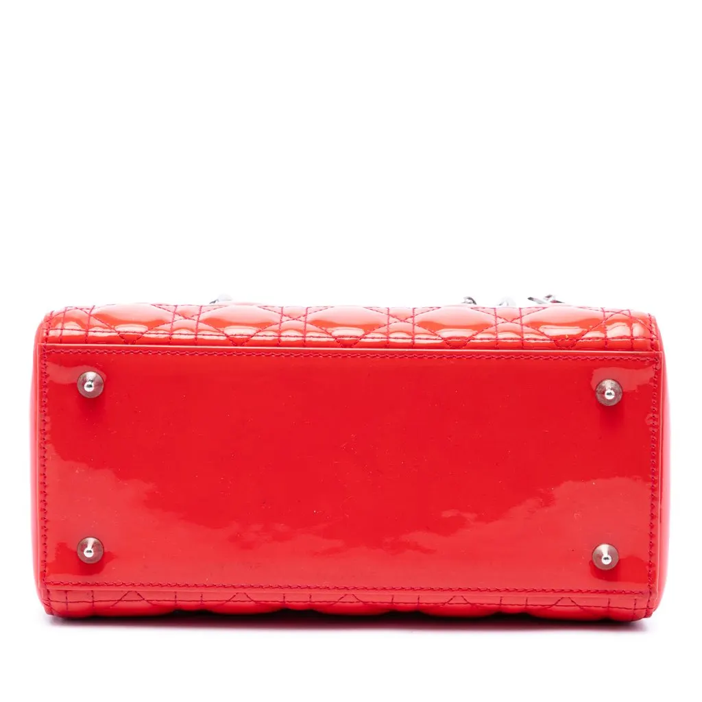 Dior Medium Patent Cannage Lady Dior Red Leather Very good - Inside View