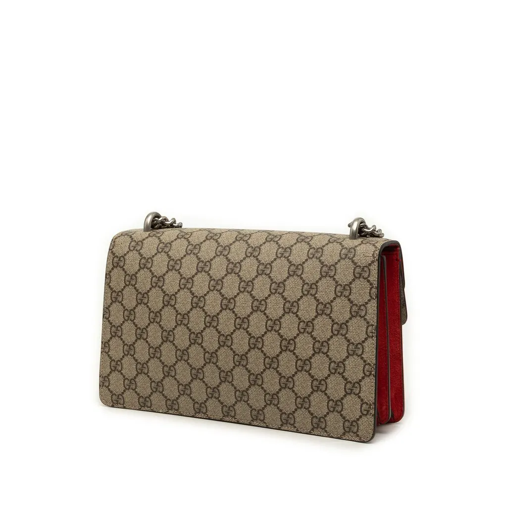 Gucci Medium GG Supreme Dionysus Shoulder Bag Beige Very good - Back View