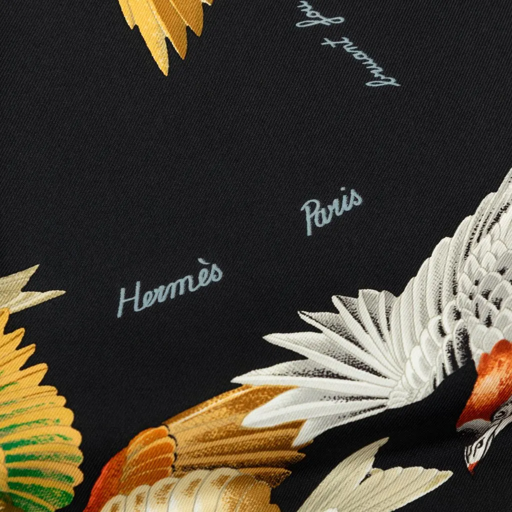 Hermès L Intrus Silk Scarf 90 Black Very good - Inside View