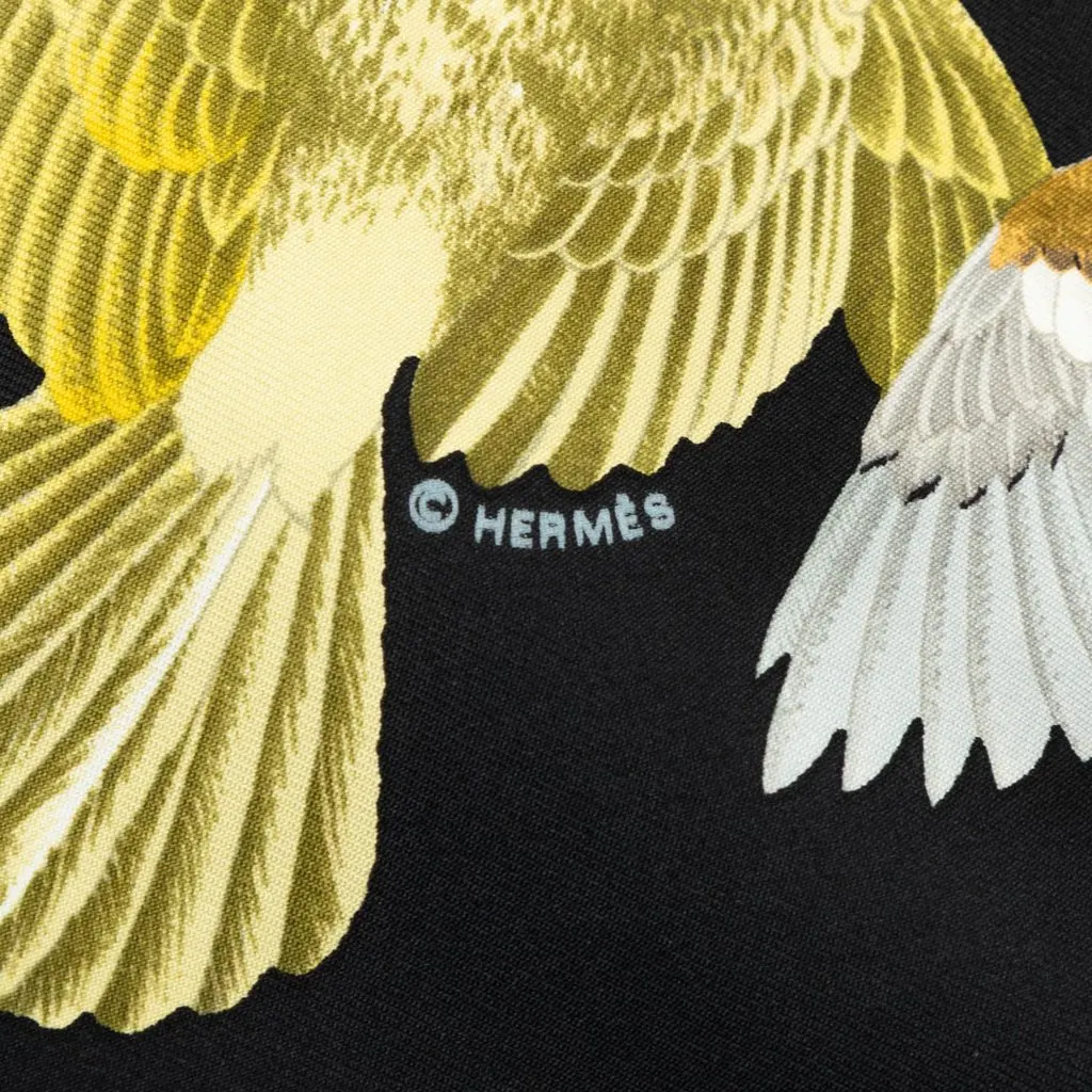 Hermès L Intrus Silk Scarf 90 Black Very good - Model View