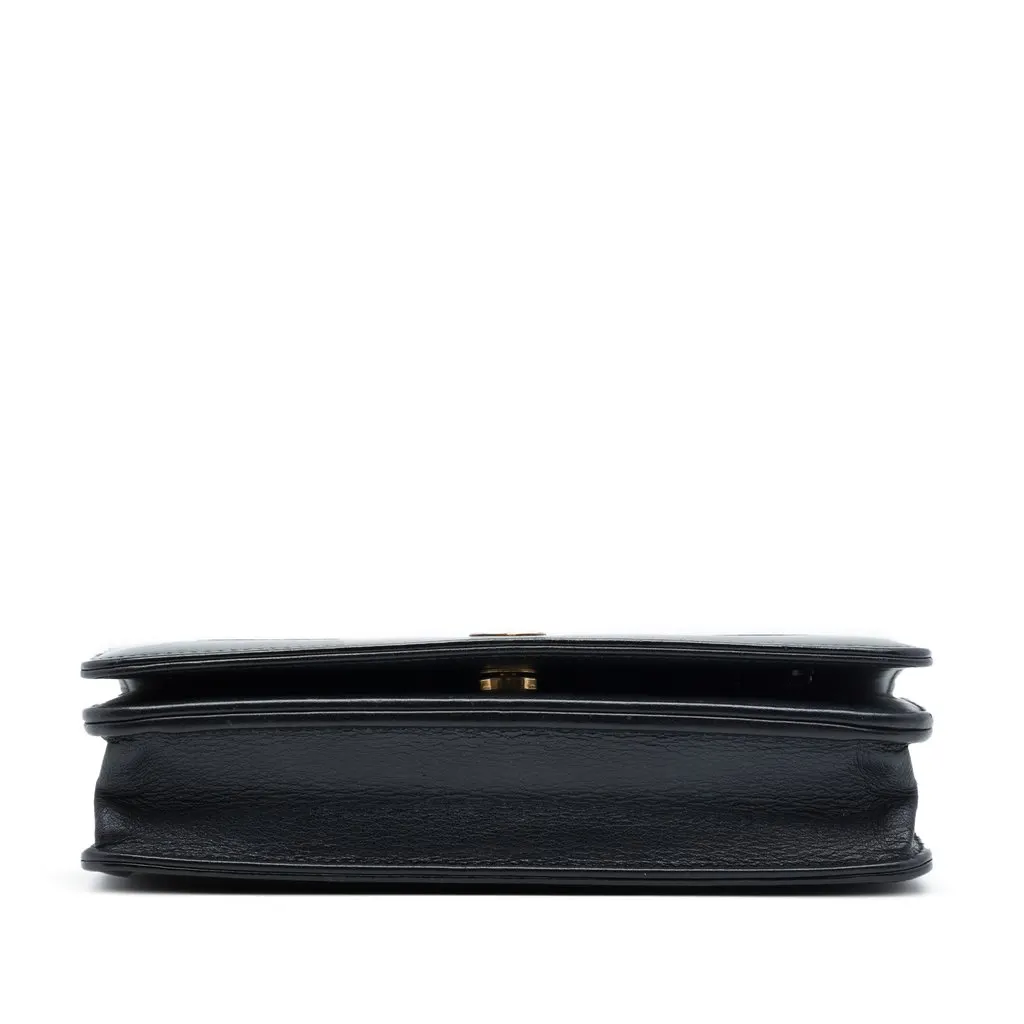 Chanel Quilted Aged Calfskin Gabrielle Wallet On Chain Black Leather Very good - Inside View