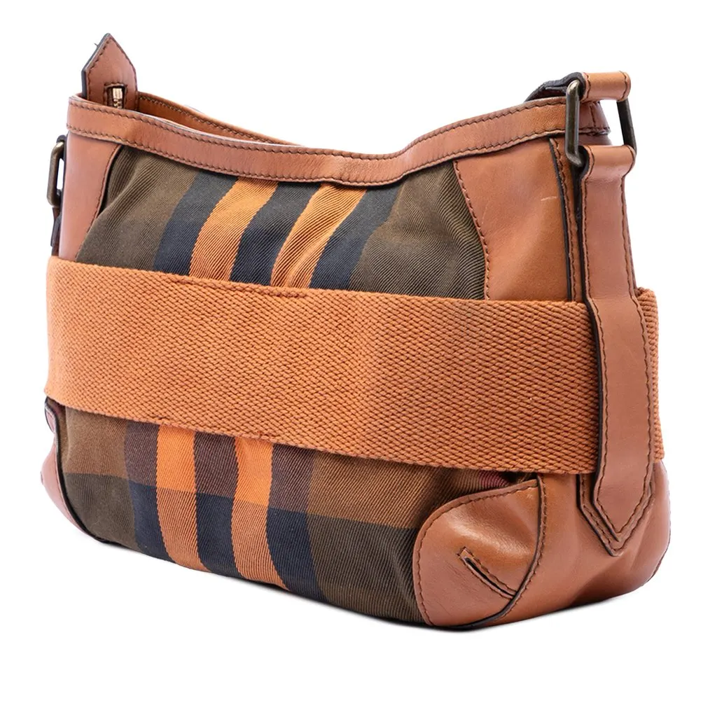 Burberry Mega Check Canvas and Leather Belted Crossbody Brown Very good - Back View