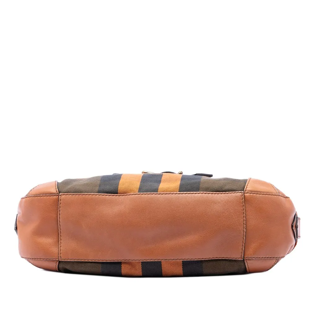 Burberry Mega Check Canvas and Leather Belted Crossbody Brown Very good - Inside View
