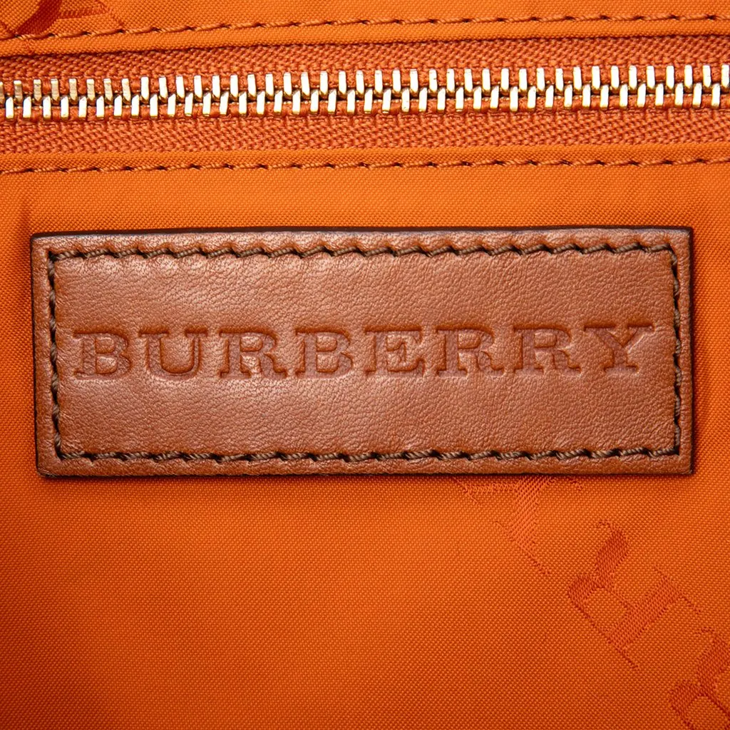 Burberry Mega Check Canvas and Leather Belted Crossbody Brown Very good - Box View