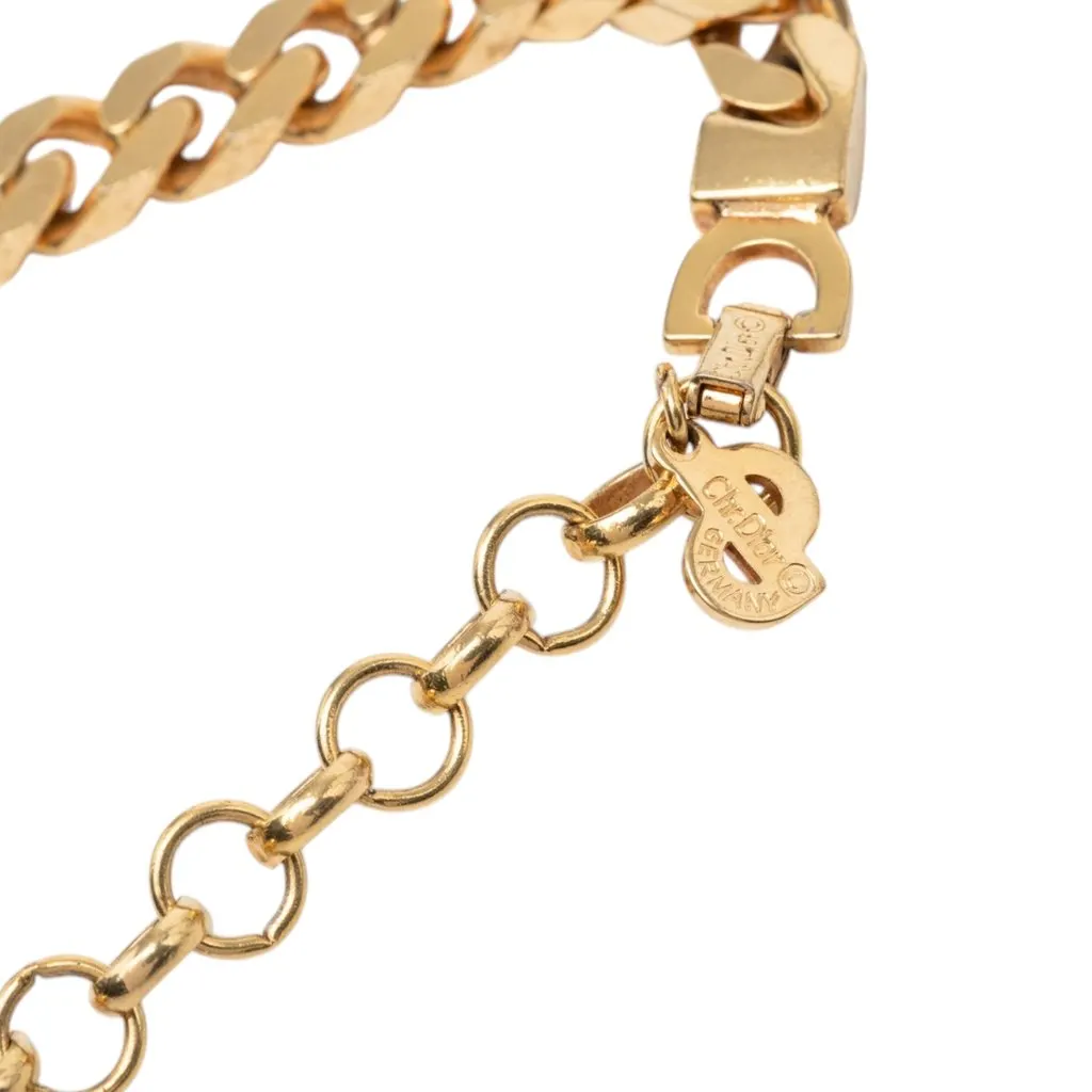 Dior Gold Plated Chain Necklace Gold Metal Very good - Back View