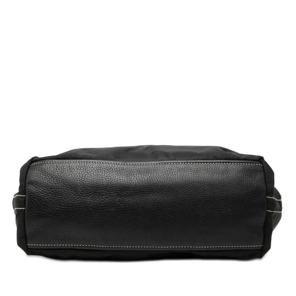 Prada Vitello Trimmed Tessuto Tote Black Very good - Inside View