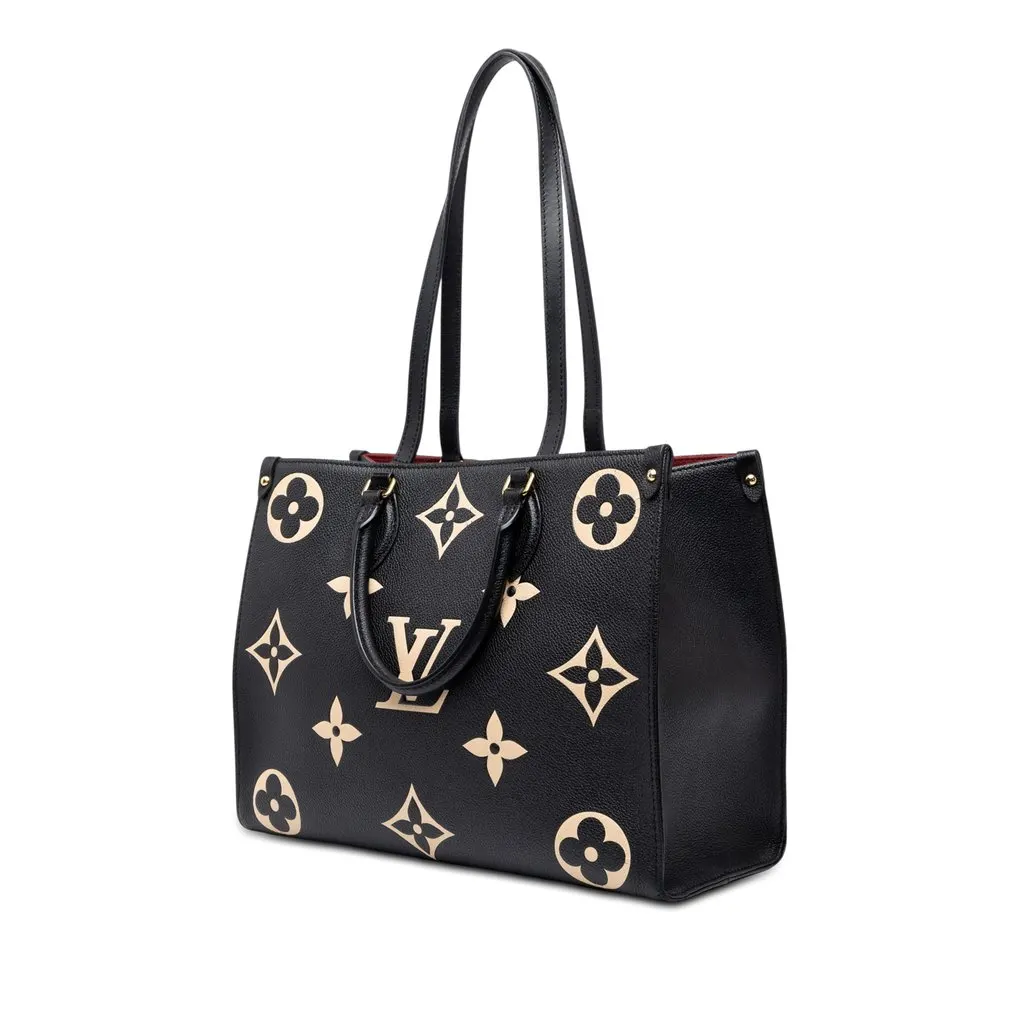 Louis Vuitton Bicolor Monogram Empreinte Giant Onthego MM Black Leather Good - Back View